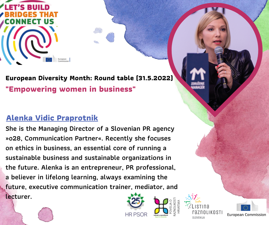 Presenting a spokeswoman on Roundtable “Empowering Women in Business”, May 31th, online, 10:00 – 11:30