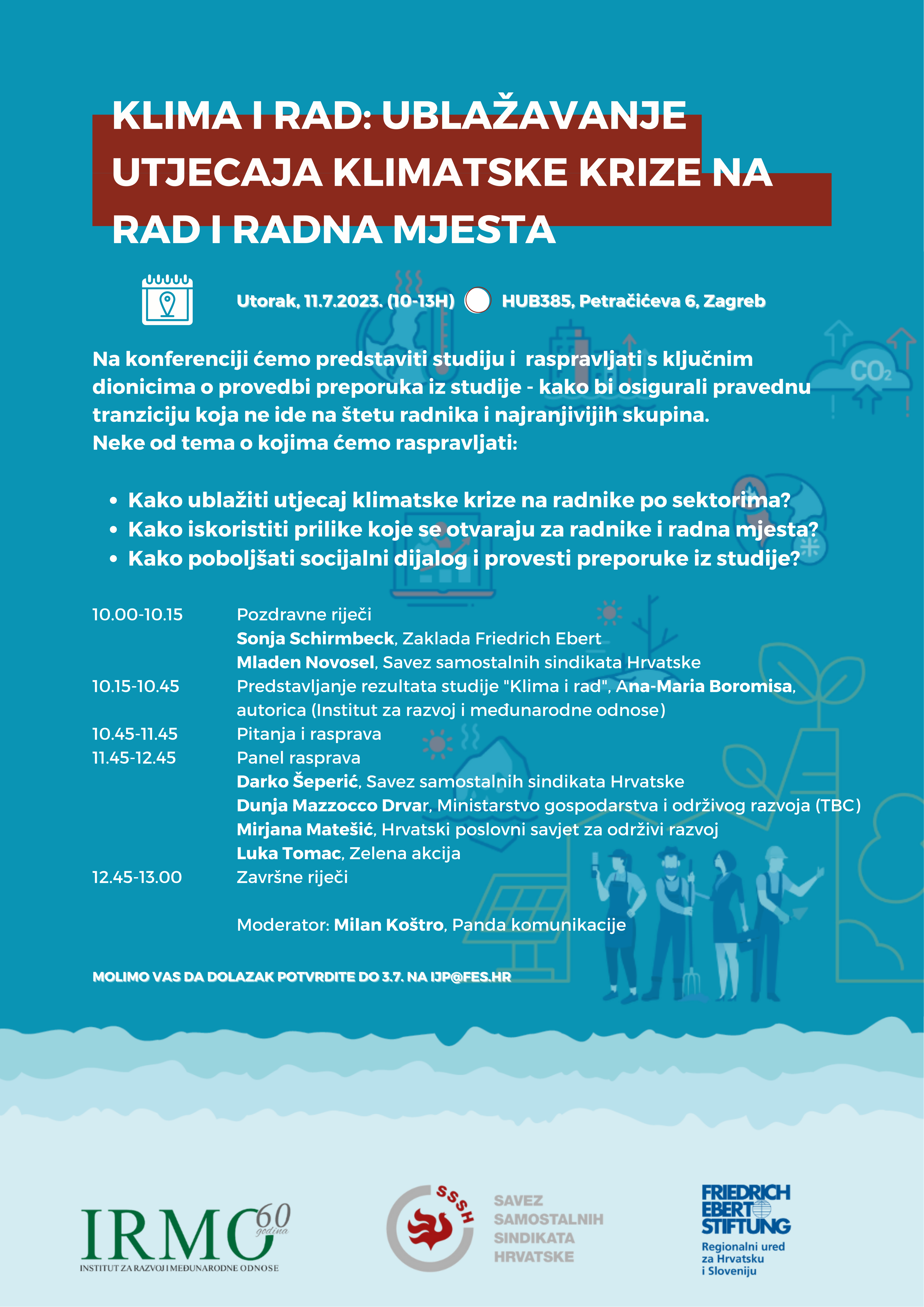 Poziv na konferenciju KLIMA I RAD: Ublažavanje utjecaja klimatske krize na rad i radna mjesta
