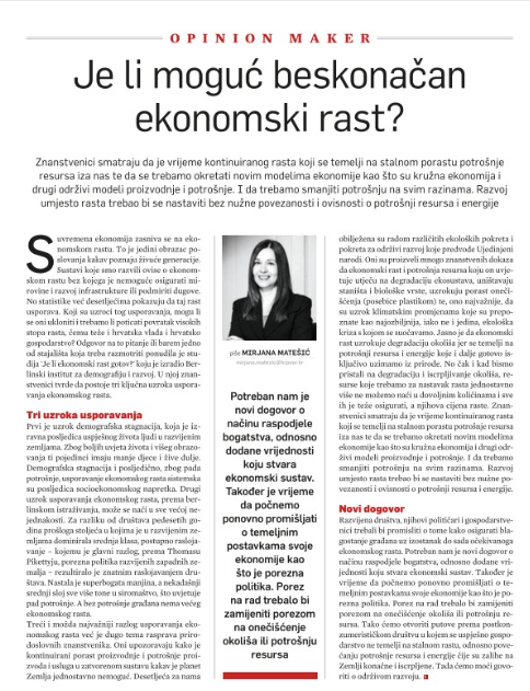 'Je li moguć beskonačan ekonomski rast?'
