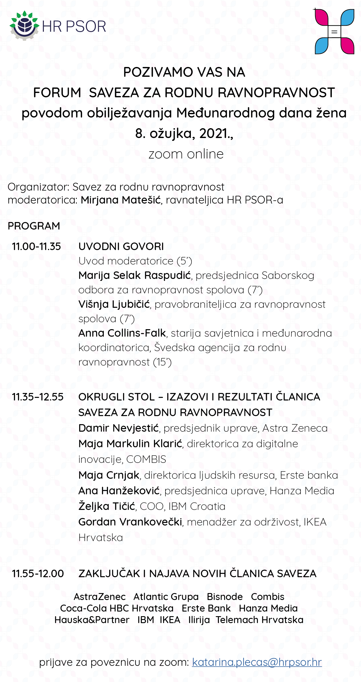 POZIVAMO VAS NA  FORUM  SAVEZA ZA RODNU RAVNOPRAVNOST