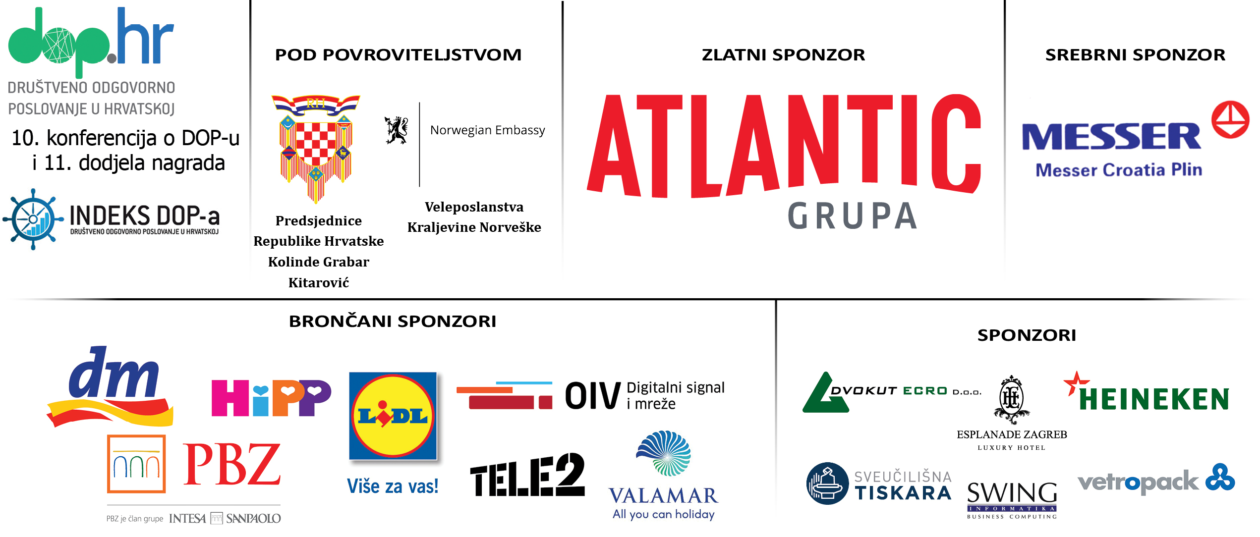 Sponzori i pokrovitelji jubilarne 10. konferencije o DOP-u