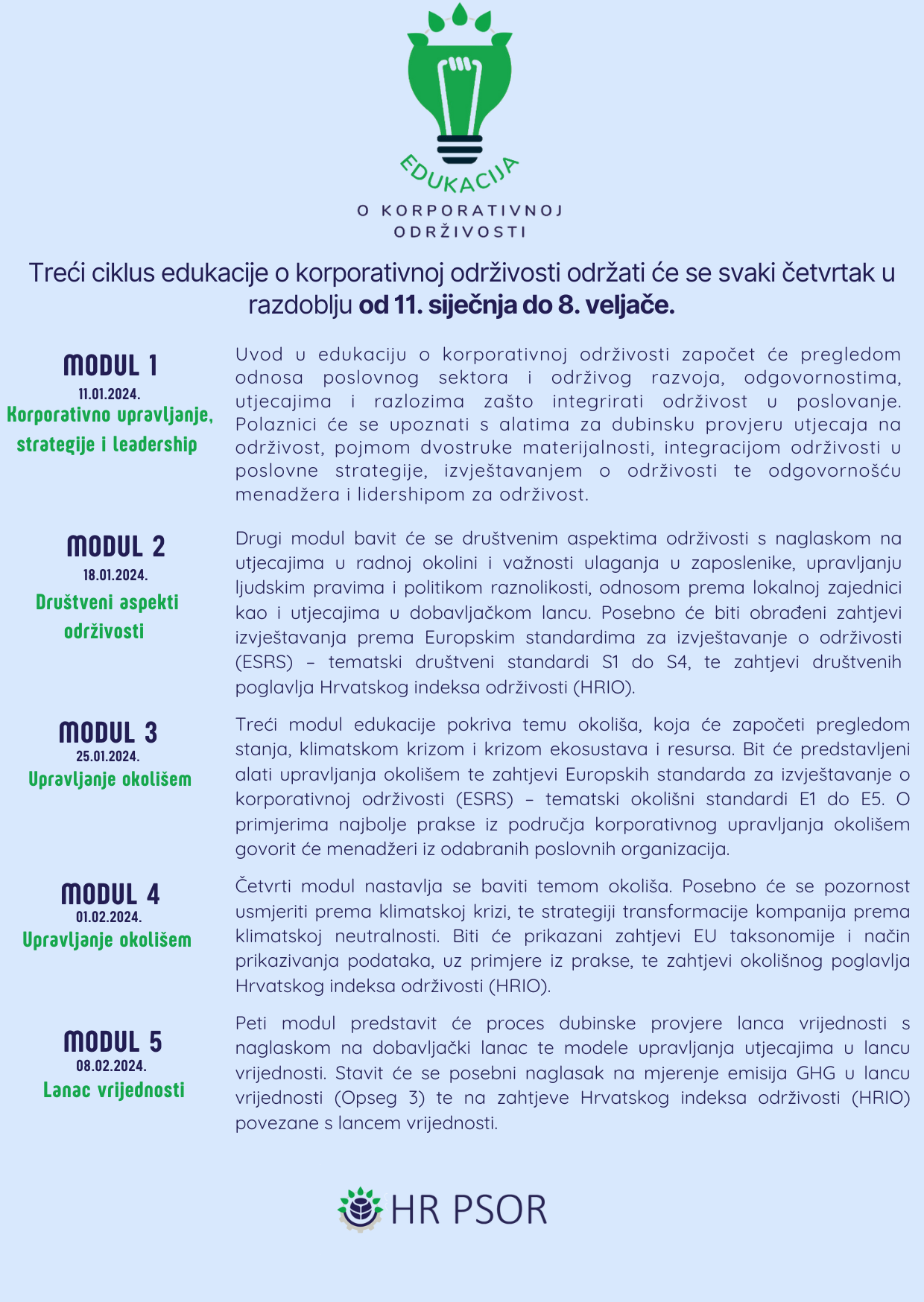 Otvorene prijave za treći ciklus Edukacije o korporativnoj održivosti slika